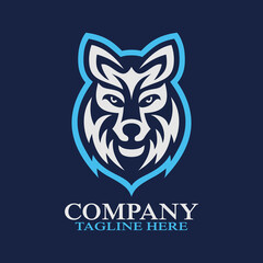 Modern stylized wolf logo. Vector illustration