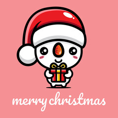 cute snowman is celebrating christmas