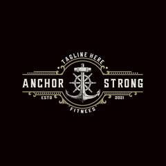 logo jangkar bergaya vintage ornament