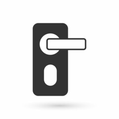 Grey Fingerprint door lock icon isolated on white background. ID app icon. Identification sign. Touch id. Vector