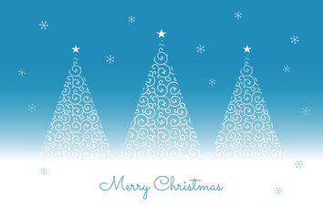 Fototapeta na wymiar おしゃれな唐草模様のクリスマスツリーのクリスマスカード　クリスマス素材