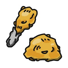 ファーストフード店のフライドチキンのイラスト