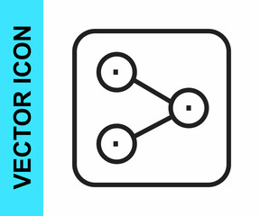Black line Share icon isolated on white background. Share, sharing, communication pictogram, social media, connection, network. Vector