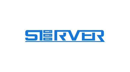 Server text logo design.
