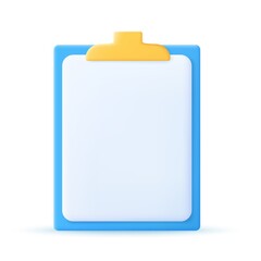 clipboard with blank white paper