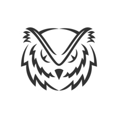 Owl Head Icon Brand Template Isolated