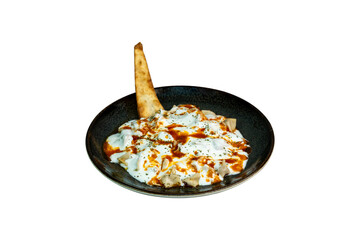 Turkish Ravioli Recipe (Mantı) on isolated white background