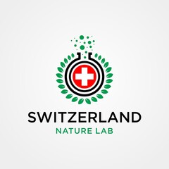 Switzerland Nature Lab Premium Vector