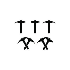 illustration hammer construction carpenter wood working logo design vector graphic icon symbol iron hard hand tool