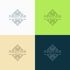 Emblem mosaic vintage creative logo template design