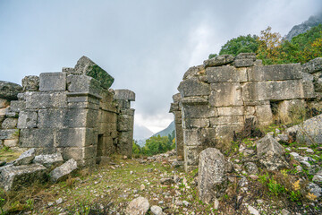 Naklejka premium Termessos is one of the best preserved of the ancient cities of Turkey, was founded by the Solims, and concealed by pine forests and with a peaceful and untouched appearance