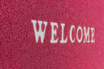 Fototapeta na wymiar The new doormat of welcome text