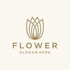 Spa business logo lotus Flower icon design Vector