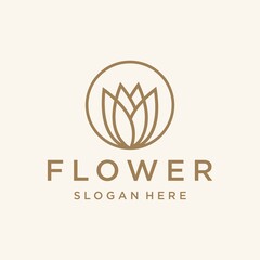 Spa business logo lotus Flower icon design Vector