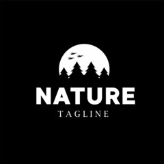 nature night with bird monline logo for brand and company