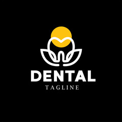 dental nature monoline logo for brand clinic and company