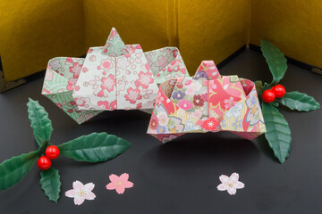 折紙で作った雛人形