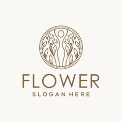 Spa business logo lotus Flower icon design Vector