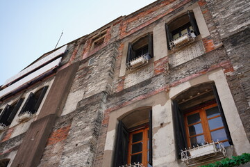 Fototapeta na wymiar Dilapidated industrial plants in old Shanghai