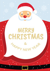 Fototapeta na wymiar Merry Christmas and Happy New Year. Christmas Design With Santa. Vector illustration.