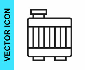Black line Car radiator cooling system icon isolated on white background. Vector