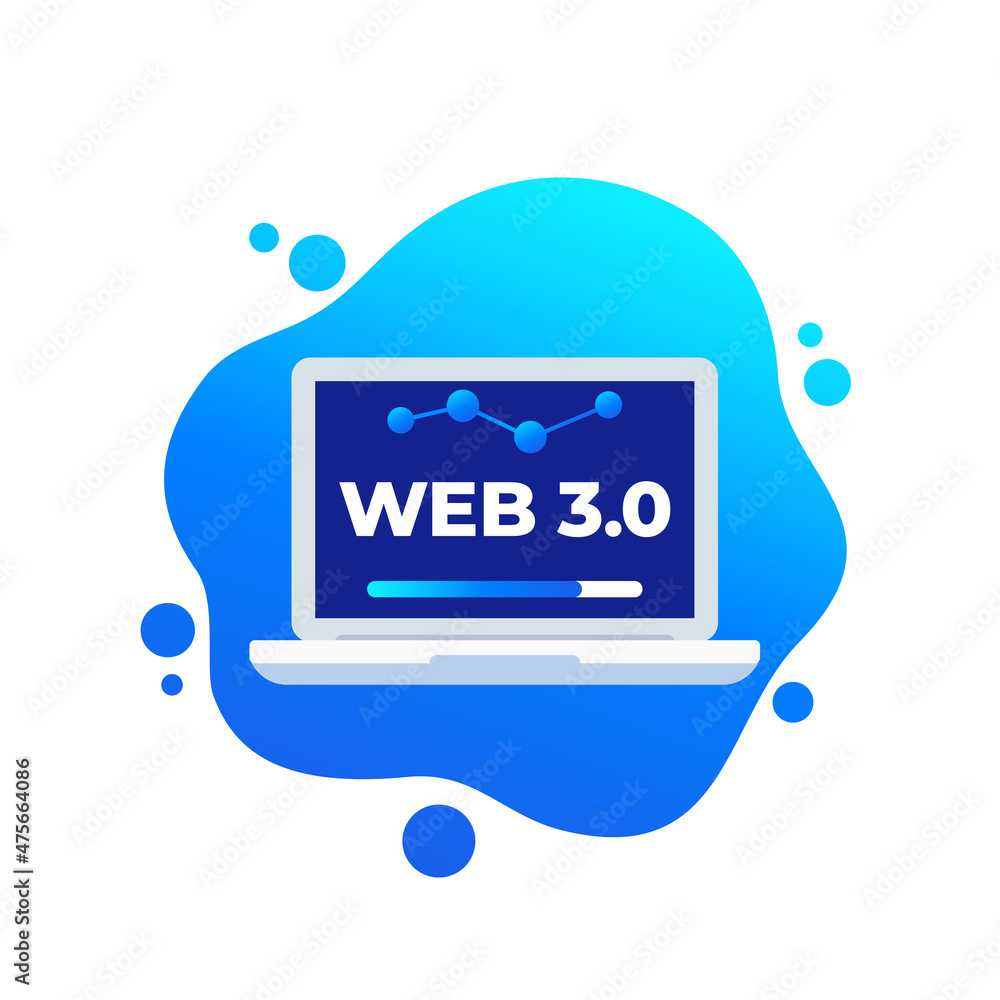 Poster web 3.0 decentralized internet vector icon