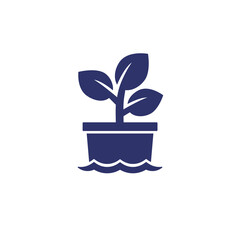 hydroponic farming icon on white