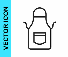 Black line Blacksmith apron icon isolated on white background. Protective clothing and tool worker. Vector