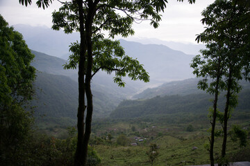 Obraz premium Annapurna Sanctuary trek part from Phedi to Pothana, Nepal