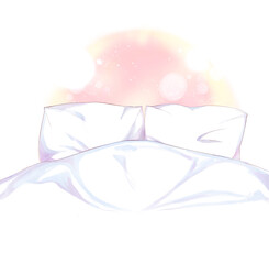 Fototapeta premium ダブルベッドの枕と布団