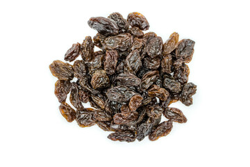 Raisin isolated on white background top view
