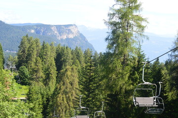 A chairlift and beautiful landscape in Southtyrol 