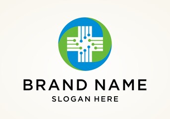 Obraz premium Cross Health Tech Logo illustration