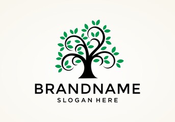 Obraz premium Tree icon logo Vector