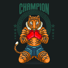 champion fighter prepare for battle illustration