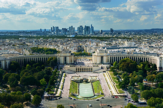 View of the Trocadero  gardens, Paris, France