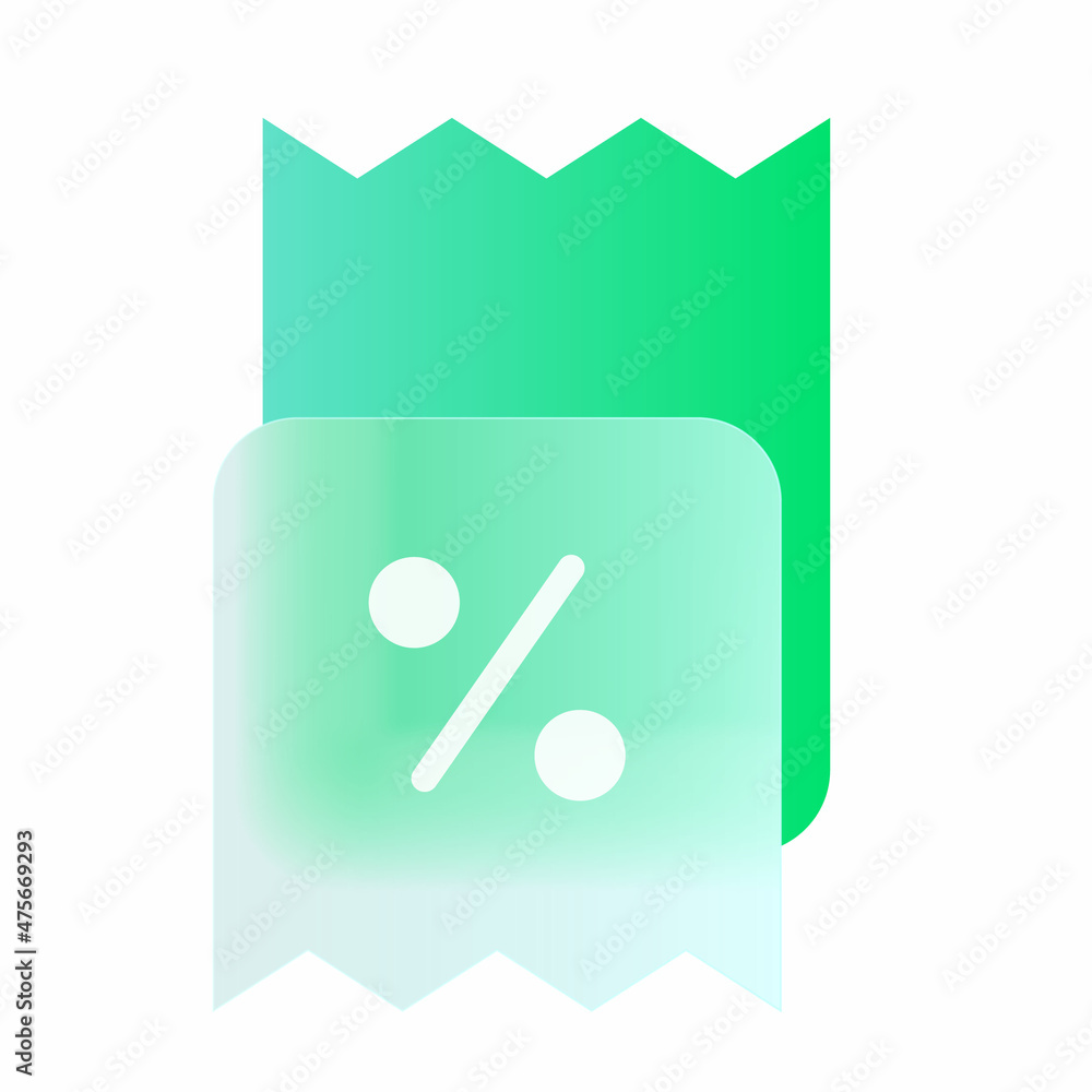 Poster vector modern trend icon in the style of glassmorphism with gradient, blur and transparency. financi