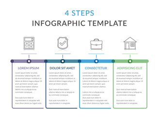 Infographic template with 4 steps, workflow, process chart