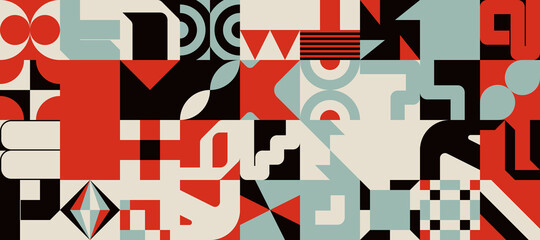 Generative Design Artwork of Abstract Vector Generated Shapes Composition