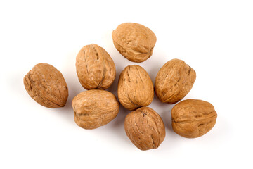 Walnuts, isolated on white background.