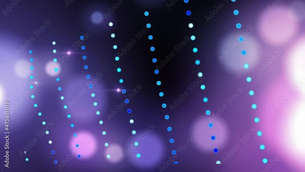 Poster blue flashing particles on the background of futuristic outer space in neon light rays. futuristic t