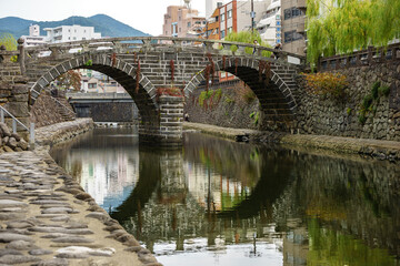 長崎市の観光名所 眼鏡橋 中島川