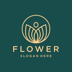 Spa logo template, health & wellness business branding design vector