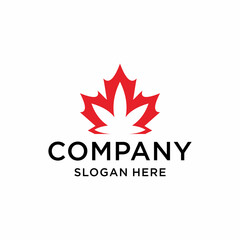 canadian cannabis logo vector icon illustration for hemp leaf dispensaries and company from canada