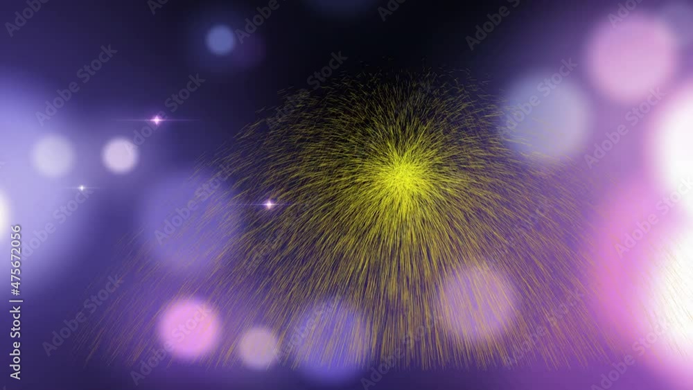 Poster abstract flying sparkler particles on the background of futuristic outer space in the rays of neon l