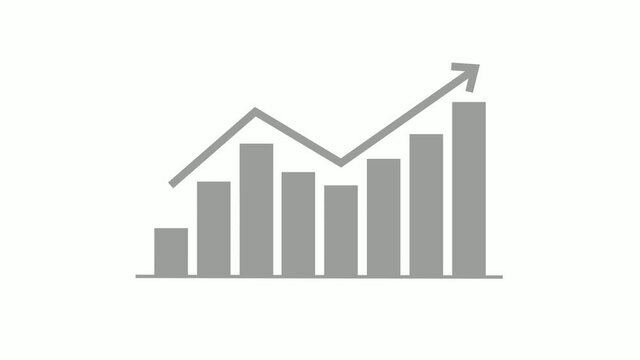 Positive business chart animated white background