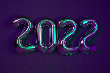 purple balloons celebration new year isolated background
