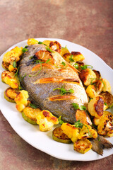 Sea bream baked