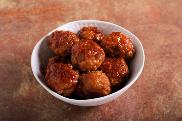 Veal glazed meatballs