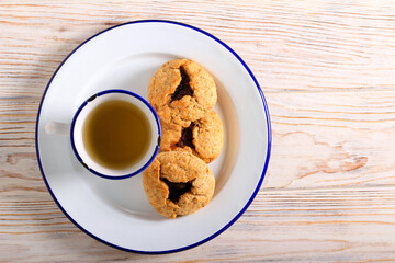 Fruit mince surprise cookies on plate